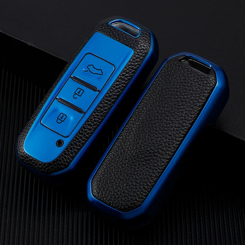 Leather TPU Car Key Case Cover for Baojun 510 730 360 560 RS-5 530 630 for Wuling Hongguang S Auto Holder Shell Accessories