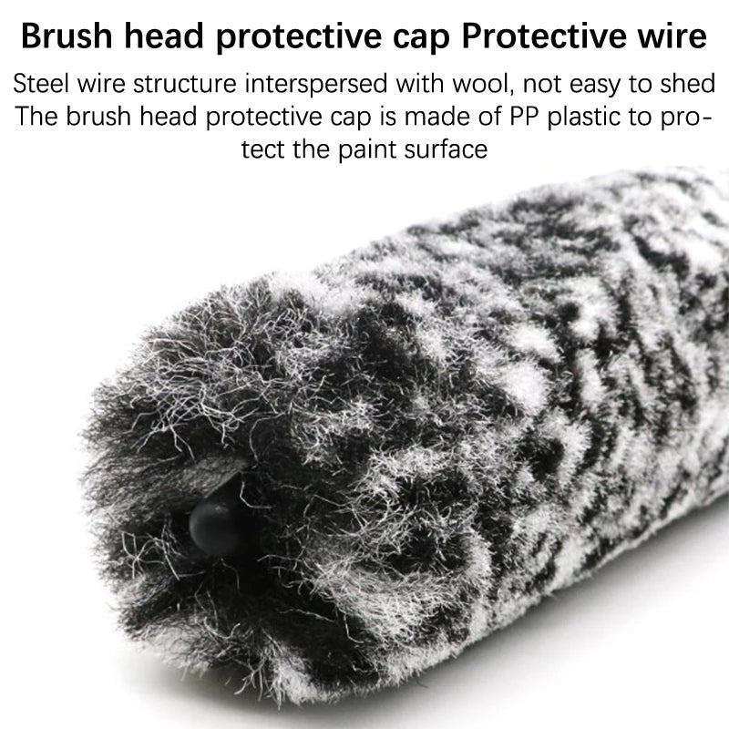 Microfiber Wheels Brush Non-Slip Handle Easy Cleaning Car Fiber Brush Wheel Cleaning Brush Detailing Brushes For Auto Motorcycle