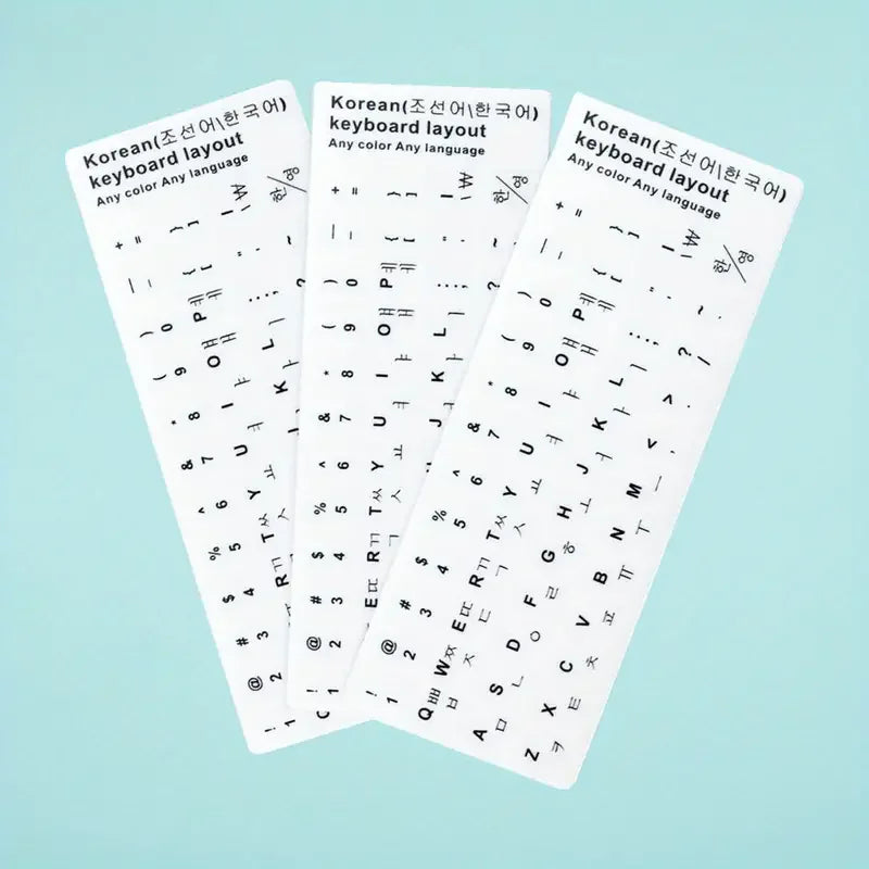 3pcs White Keyboard Sticker for Russia Korean Arabic Spanish Keyboard Replacement, Universal Stickers for Computer