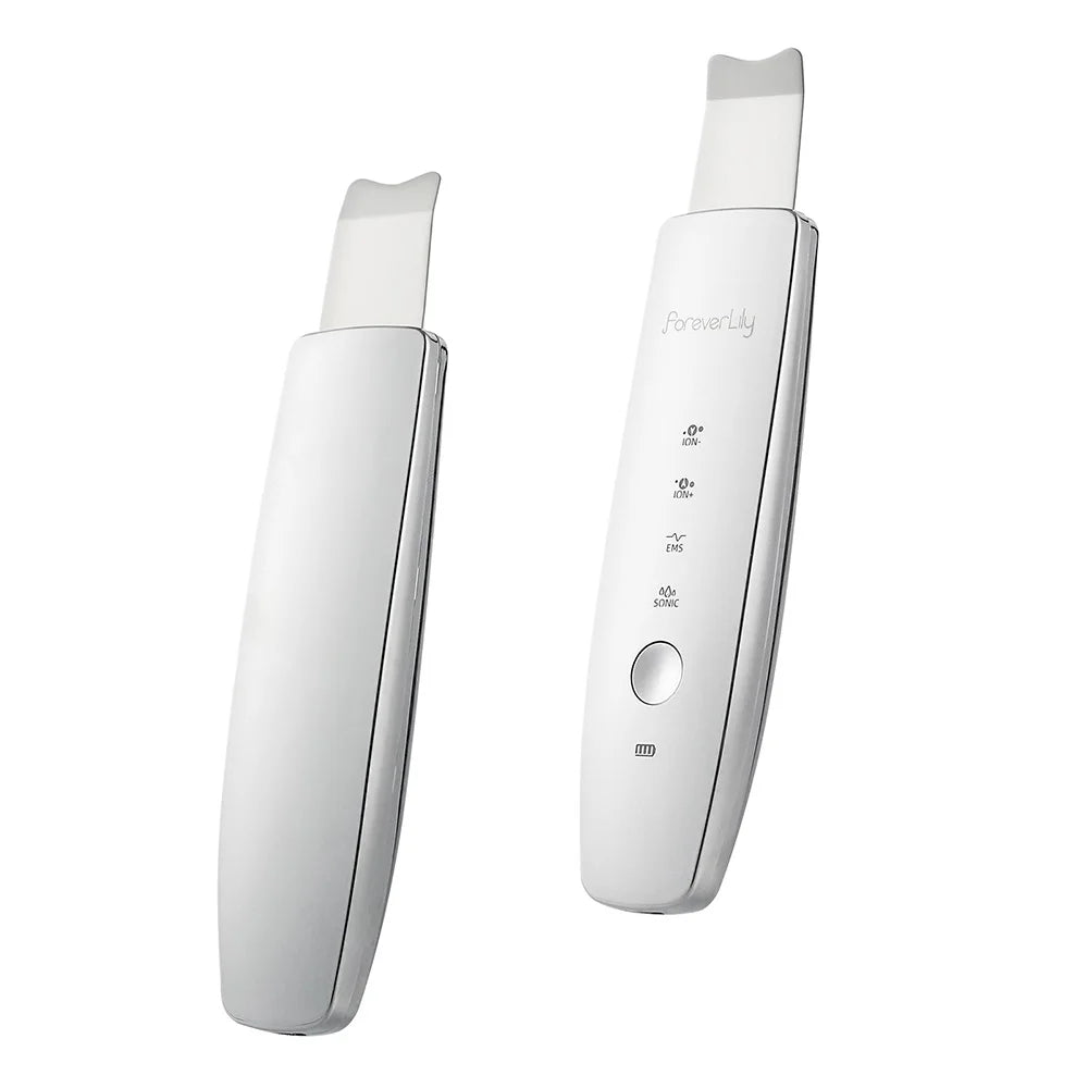 Ultrasound Facial Scrubber Shovel ION LED Light Face EMS Facial Peeling Pore Clean Removal Blackhead Cleansing Skin Care Tool