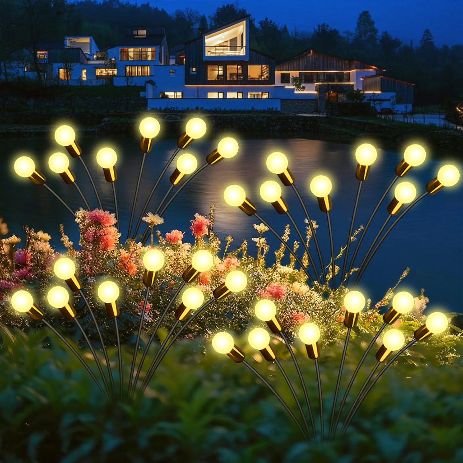 Swaying Solar Firefly Garden Lights Waterproof Path Decor