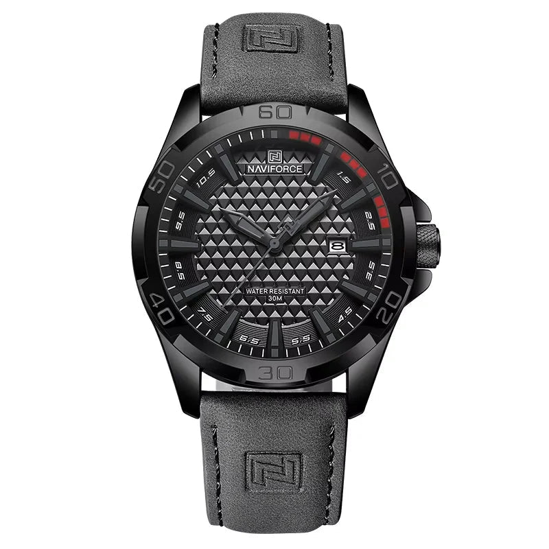 Naviforce NF8023 Quartz Calendar Business Sport Leather Watch