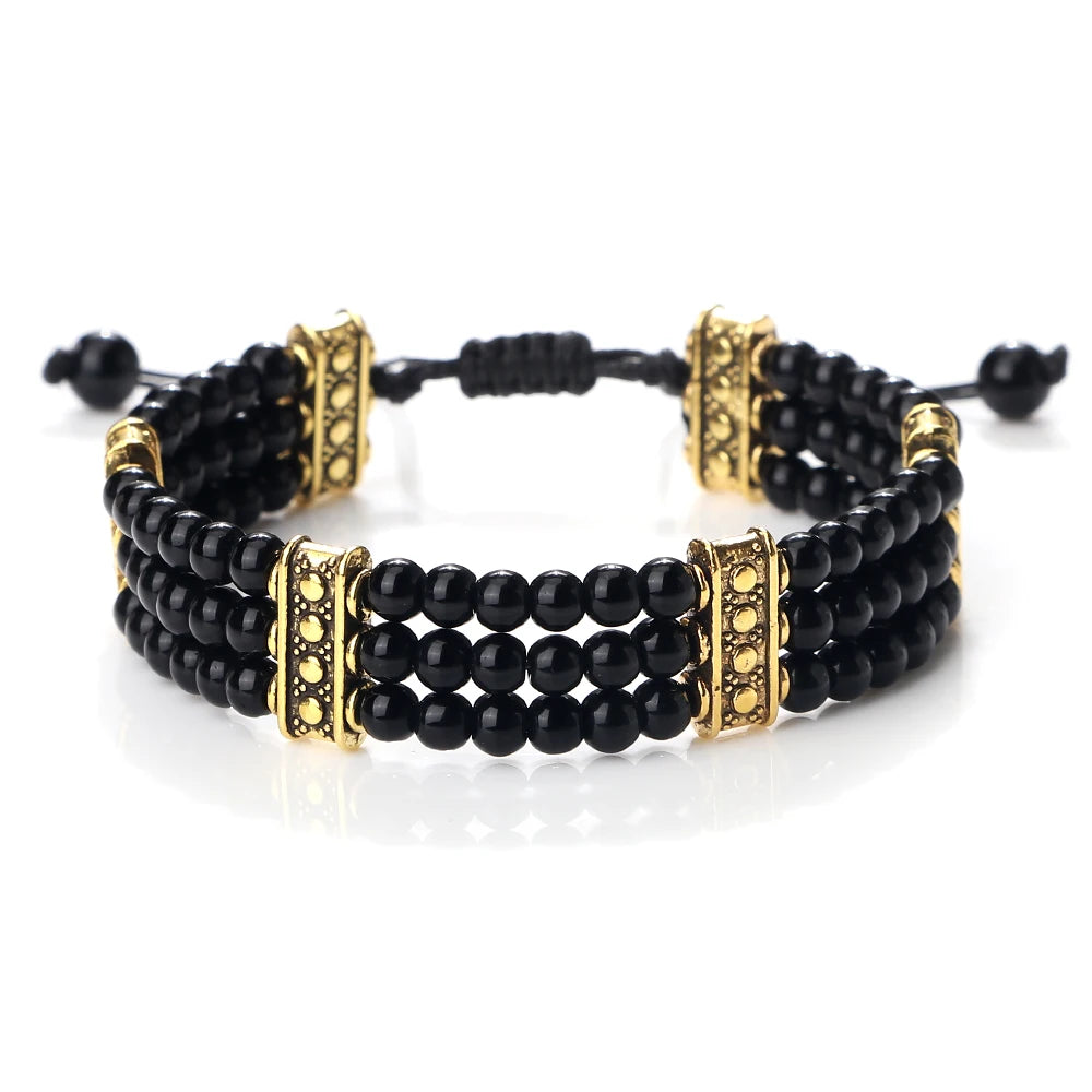 4mm Natural Stone Braided Energy Yoga Bracelet