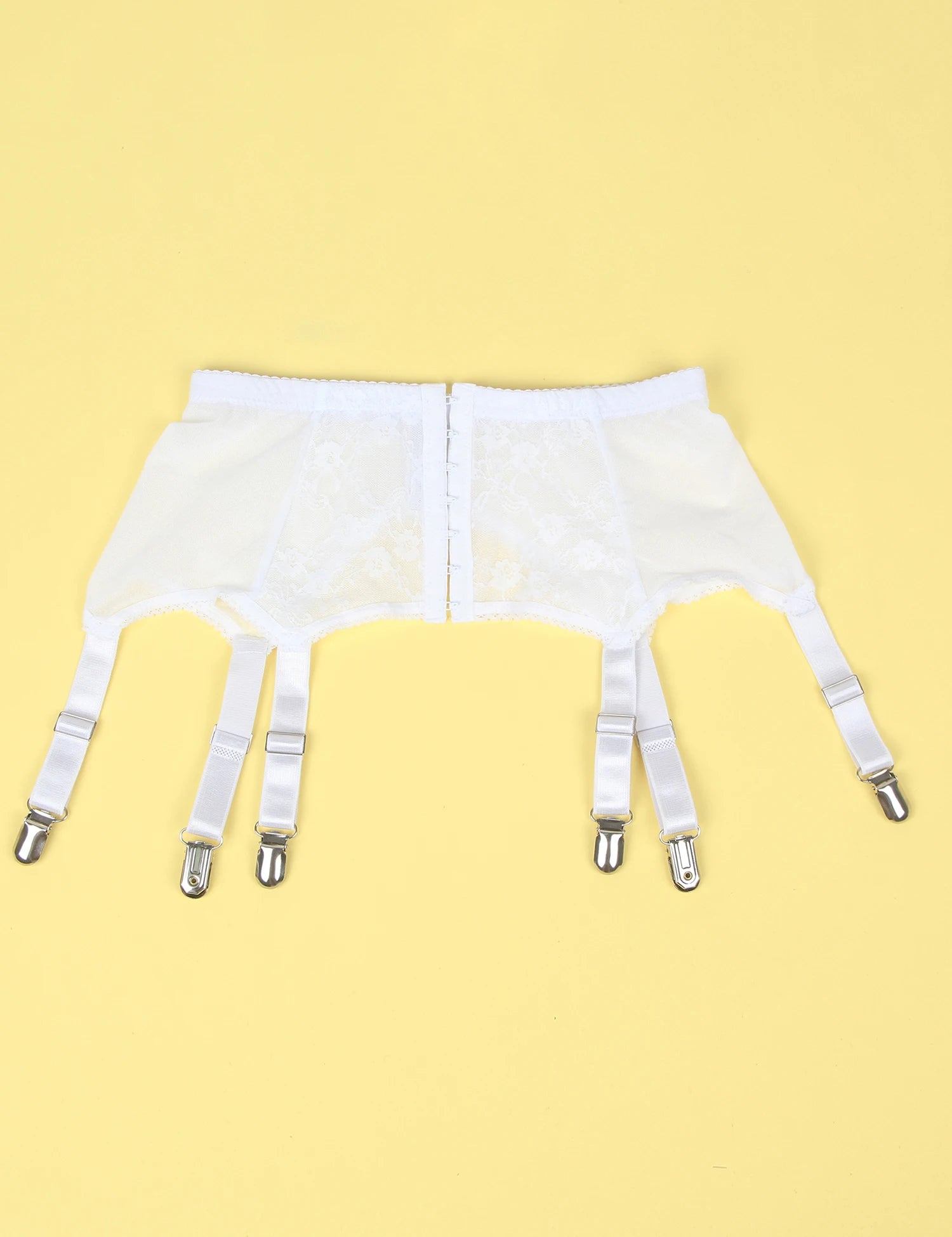 High Waist Garter Belt Set with Lace Thong