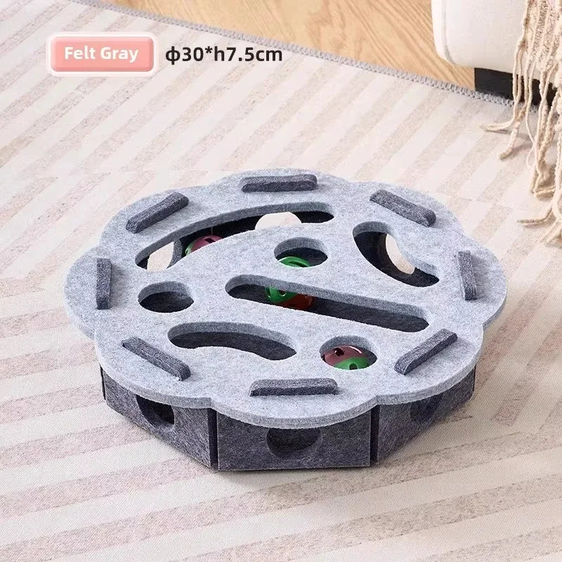 Interactive Suede Puzzle Box and Ball Exercise Cat Toy