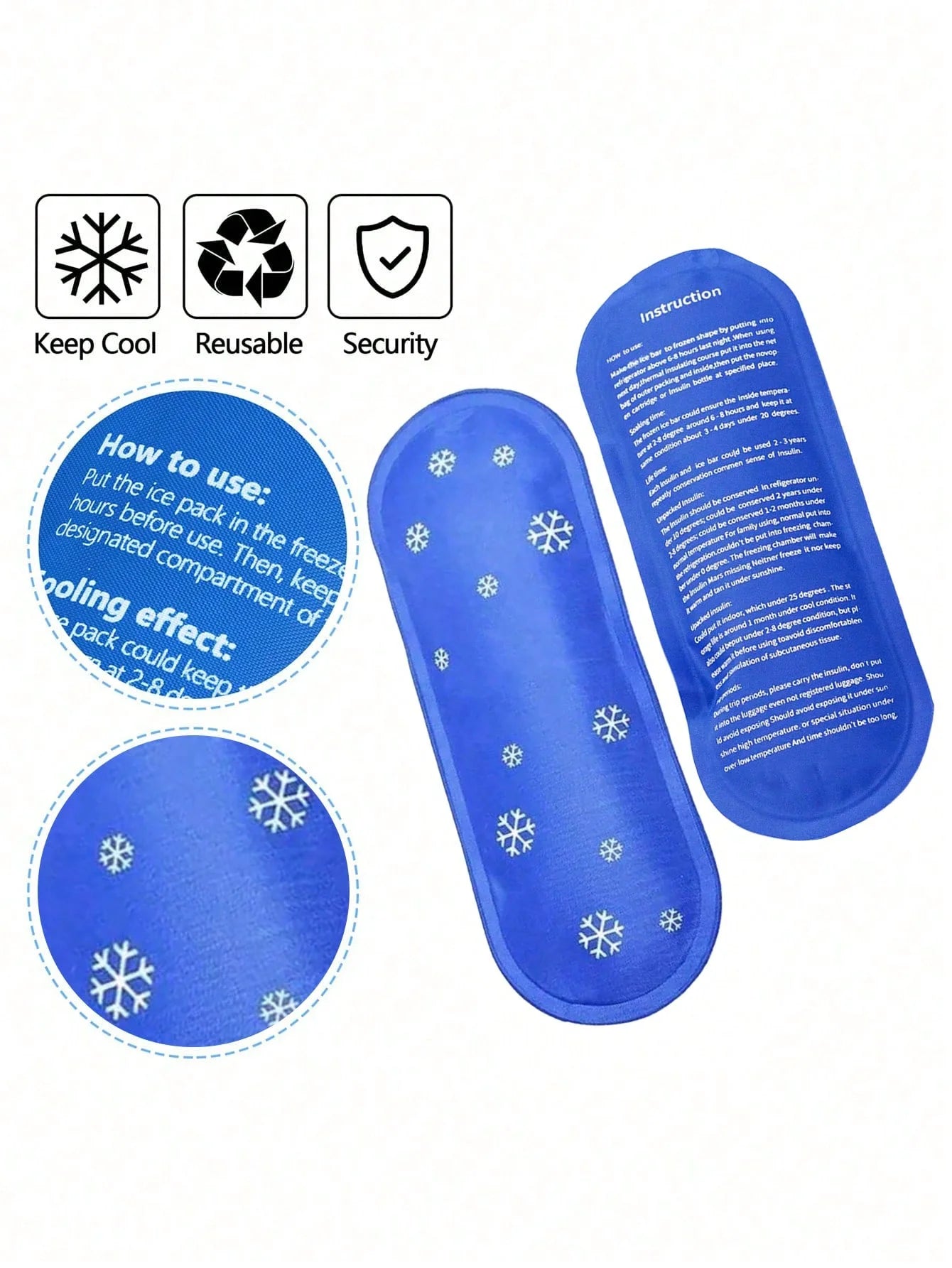 Reusable Insulin Cooling Gel Ice Pack for Travel Medical Storage