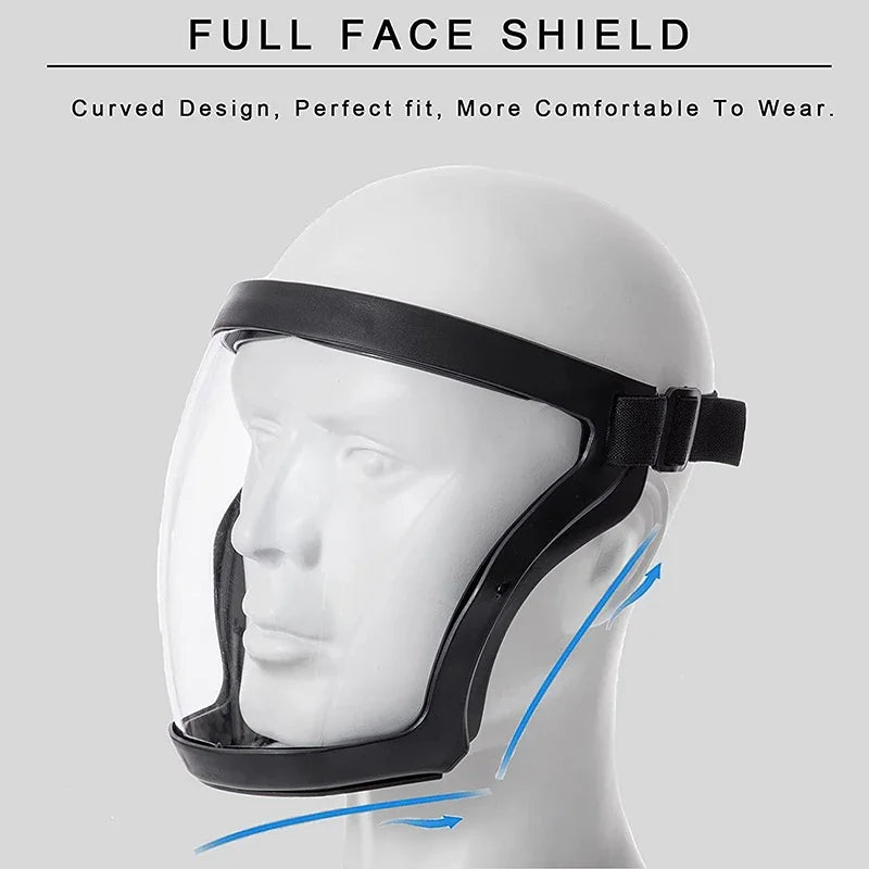 Protective Full Face Shield Mask Transparent Head Eyes Safety Cover Glasses Screen Visors Dustproof Wind Proof Anti-Fog Goggles