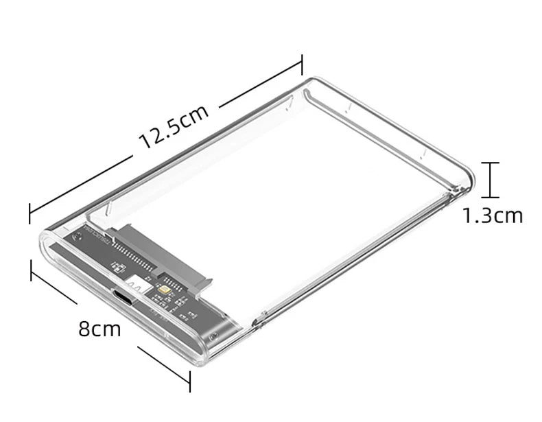 UTHAI TM05 Type-C Transparent Box HDD Enclosure 3.1 Notebook 2.5 Inch SSD Solid State Mechanical Mobile Hard Disk Box USB3.1