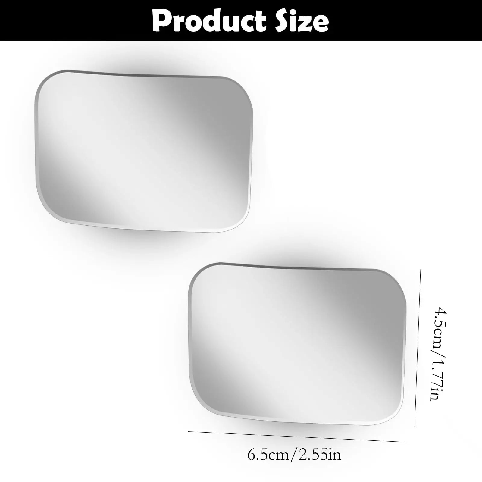 2Pcs Car Blind Spot Mirror, 360 Degree Adjustable HD Glass Convex Mirror, Angle Rear View Mirror for Car SUV Reverse Parking