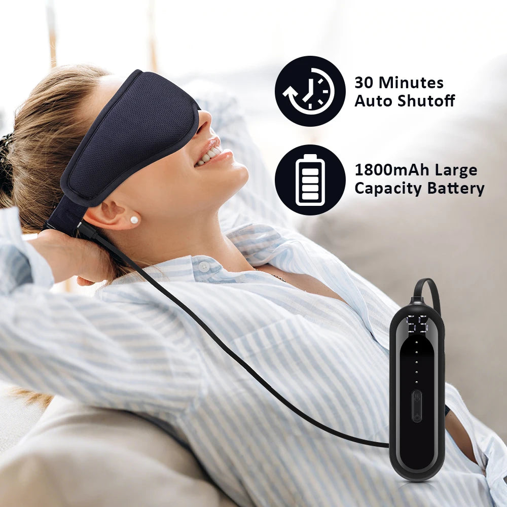 Hot Compress and Massage Eye Mask Electric Heated Eye Massager for Relieve Eye Strain Dark Circles Sleeping Mask Eyeshades