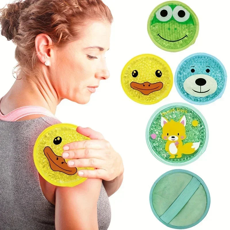 Reusable Cartoon Gel Ice Pack for Injuries Dual Hot & Cold Compress Cute Cold Hot Pack For Elbow Knee Toothaches First Aid
