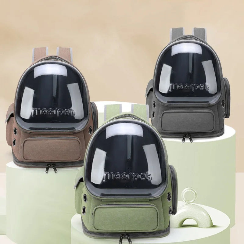 Transparent Breathable Pet Travel Backpack for Cats, Dogs & Birds