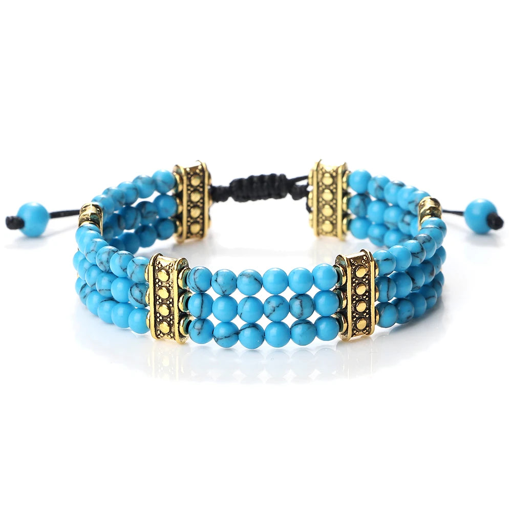 4mm Natural Stone Braided Energy Yoga Bracelet