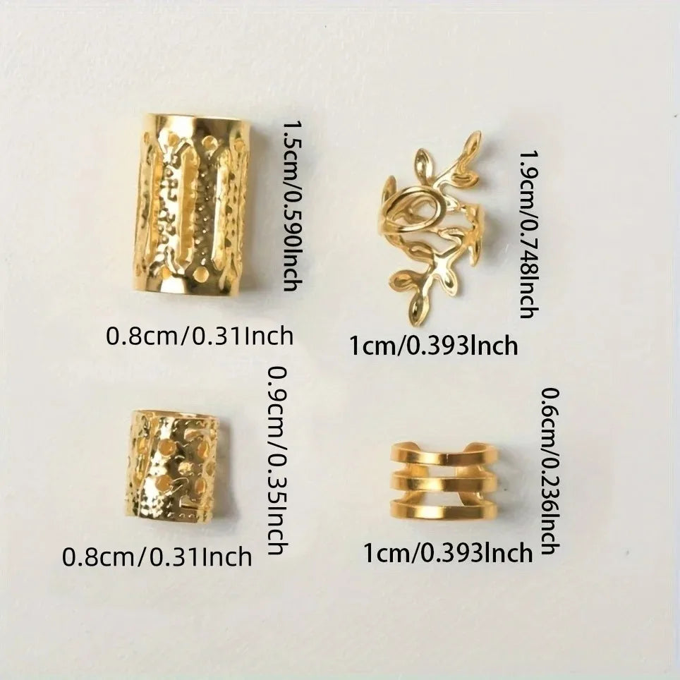 40-Piece Elegant Hollow Hair Ring Set for Braids and Locs