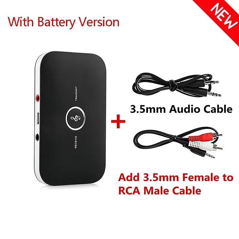 B6 2 IN 1 Bluetooth 5.3 Audio Transmitter Receiver 3.5mm AUX Jack RCA USB Dongle Music Wireless Adapter For Car PC TV Headphone
