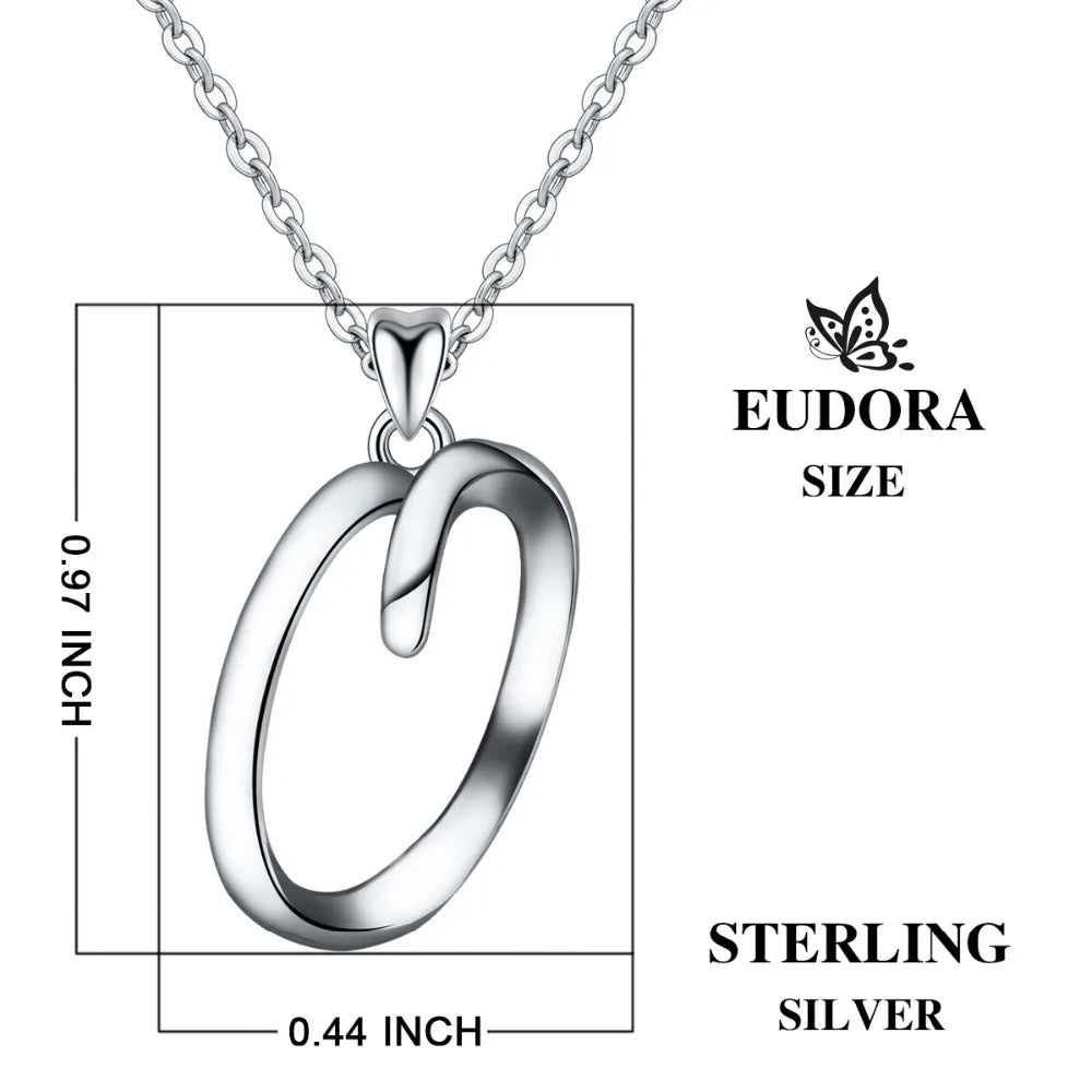 925 Sterling Silver Initial Letter Pendant Necklace