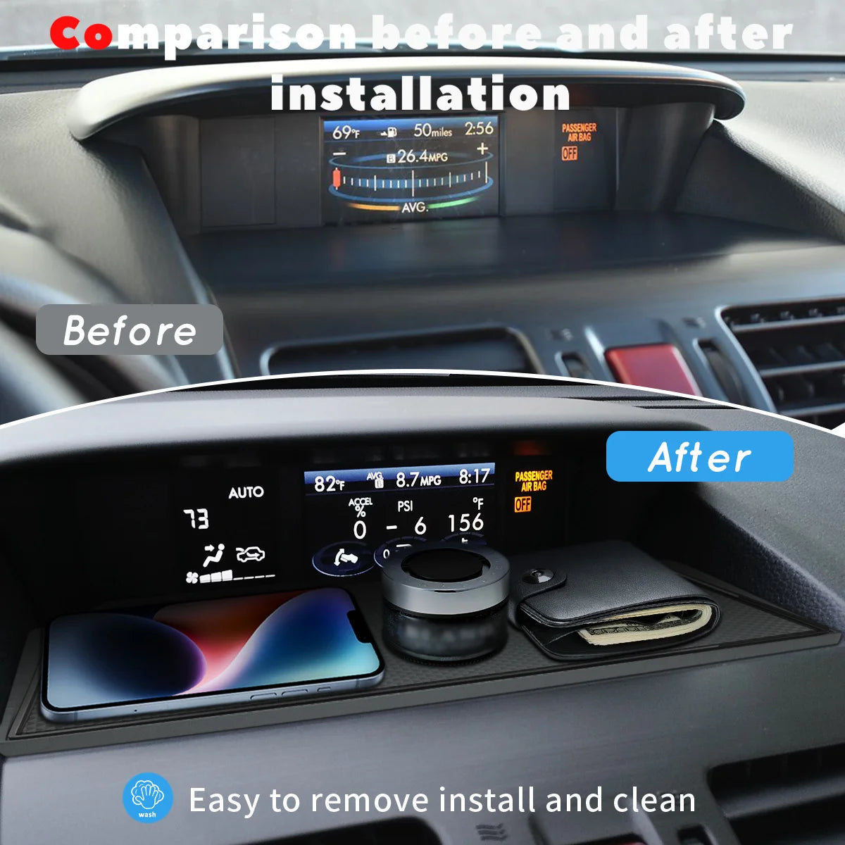 Car Central Control Dashboard Mat For Subaru Forester 2014-2018 For Subaru Crosstrek 2012-2017 For Subaru Impreza 2012-2016