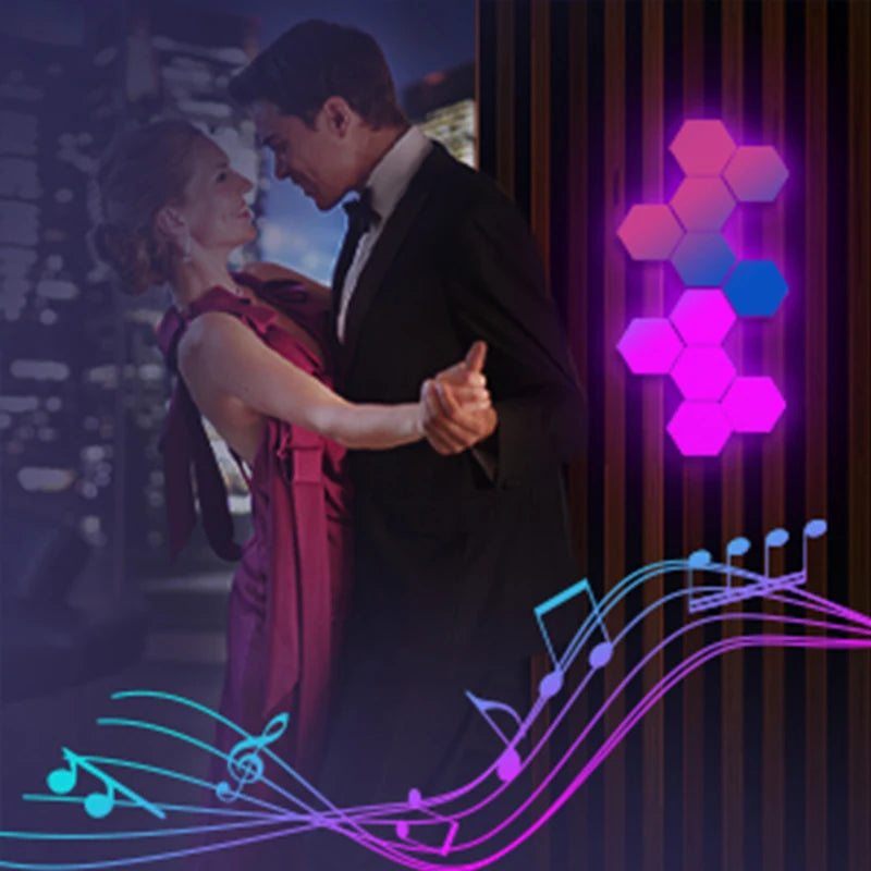 Luz Hexagonal LED RGB Bluetooth Interior Controlo Remoto APP Candeeiro de Cabeceira Decoração de Quarto Sala de Jogos de Computador