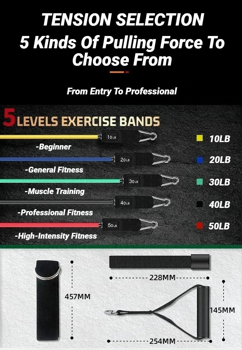 11-Piece Resistance Band Set for Full Body Strength Training