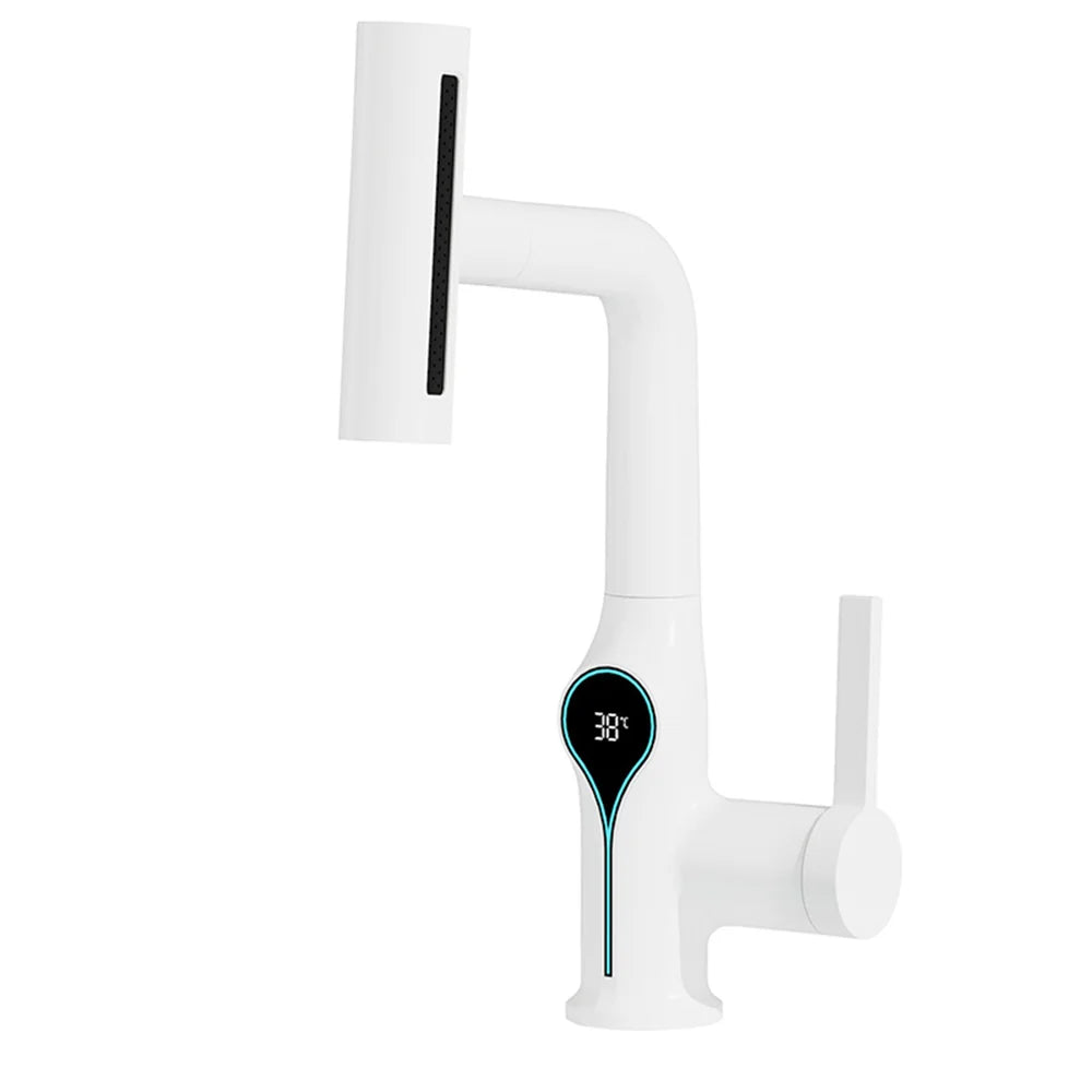 Digital Waterfall Basin Tap with LED Temperature Display