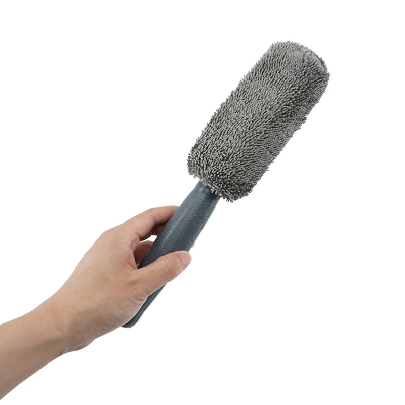 Car Wash Portable Microfiber Wheel Tire Rim Brush Car Wheel Wash Cleaning for Car with Plastic Handle Auto Washing Cleaner Tools
