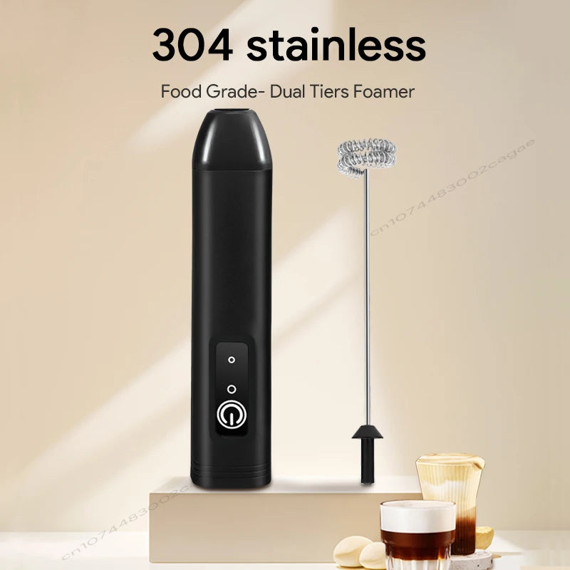 USB Rechargeable 3-Speed Handheld Milk Frother and Whisk