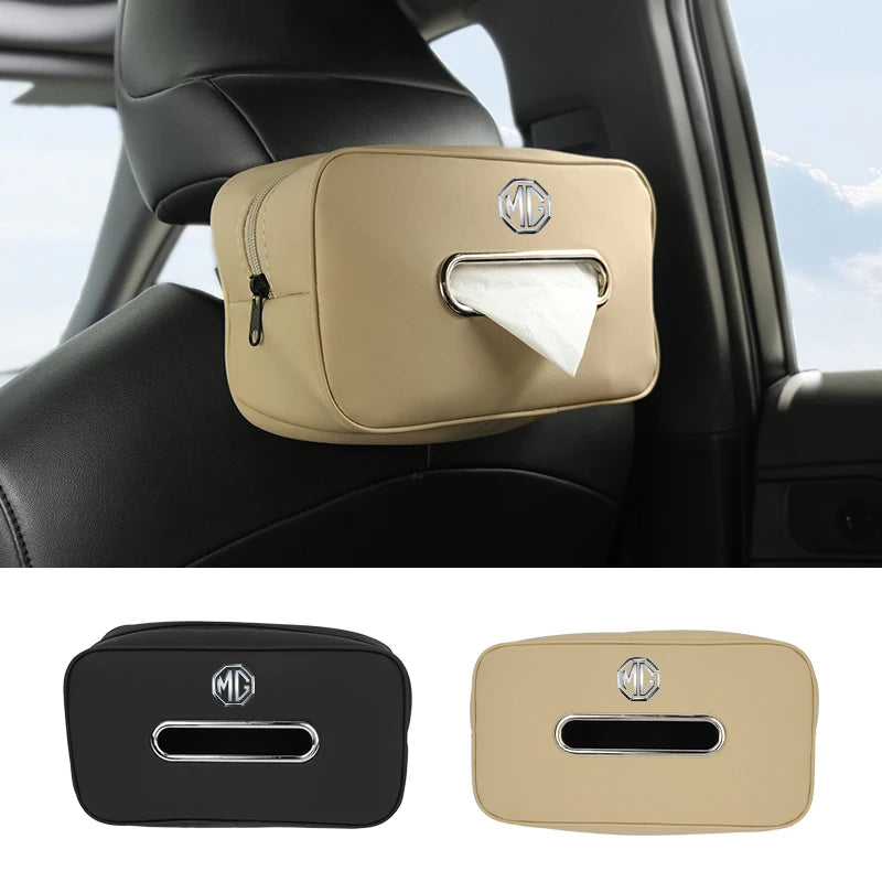 Car Seatback Tissue Box Armrest Paper Napkin Storage Bag Accessories  For Morris Garages MG 6 3 5 7 TF ZR ZS HS GS GT Hector