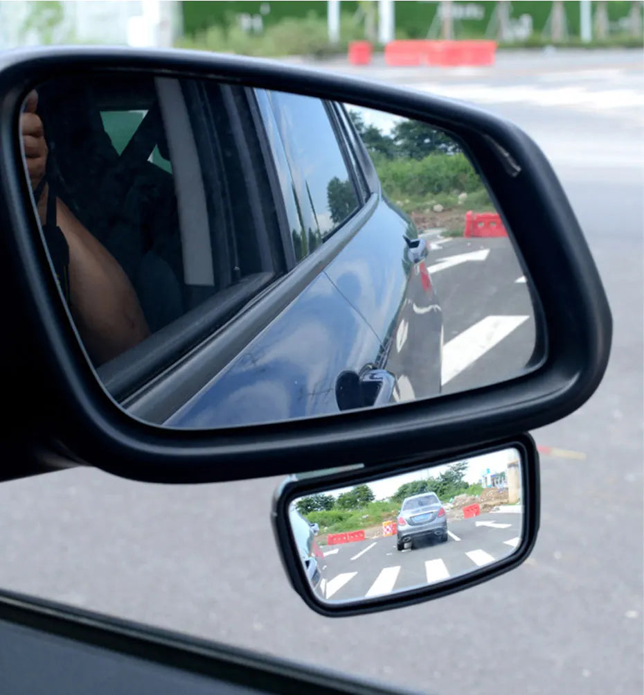 SEAMETAL 360-Degree Rotation Safety Convex Mirror Wide Angle Self-Adhesive Car Blind Spot Mirror Auto Auxiliary Rear View Mirror