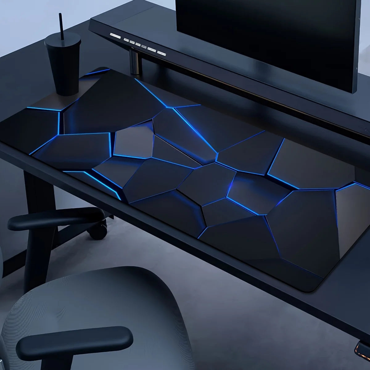 Tapete de rato RGB Geométrico Grande 400X900 Tapete de rato para jogos PC Teclado de computador XL Tapete de secretária Acessórios de interior de escritório