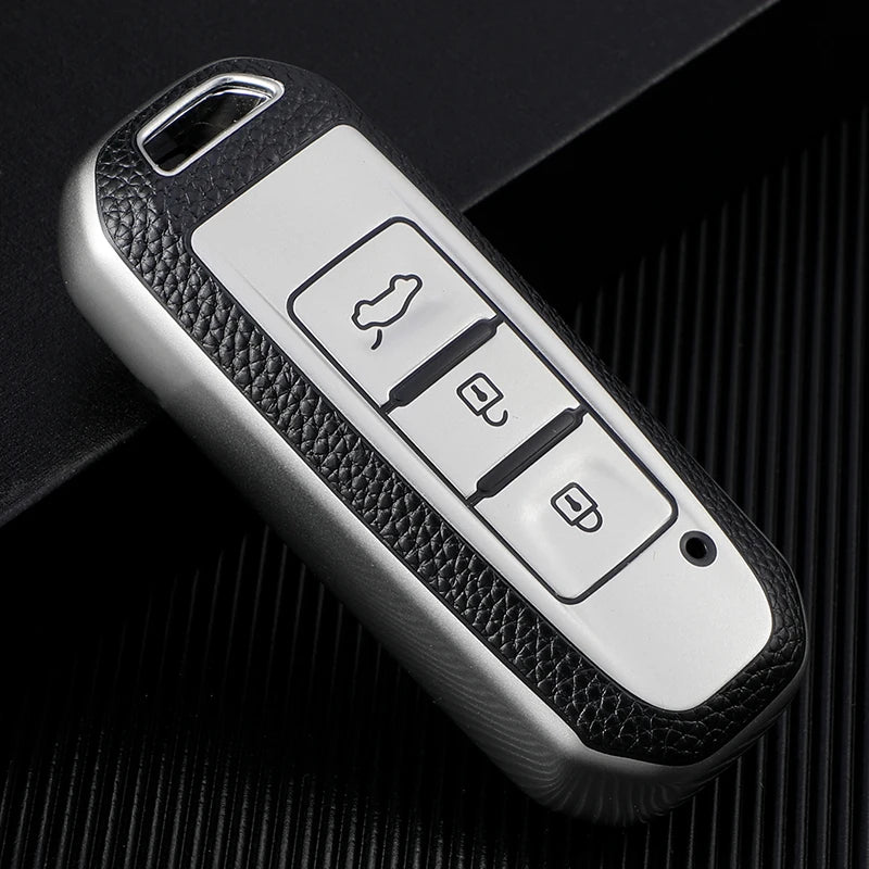 Leather TPU Car Key Case Cover for Baojun 510 730 360 560 RS-5 530 630 for Wuling Hongguang S Auto Holder Shell Accessories
