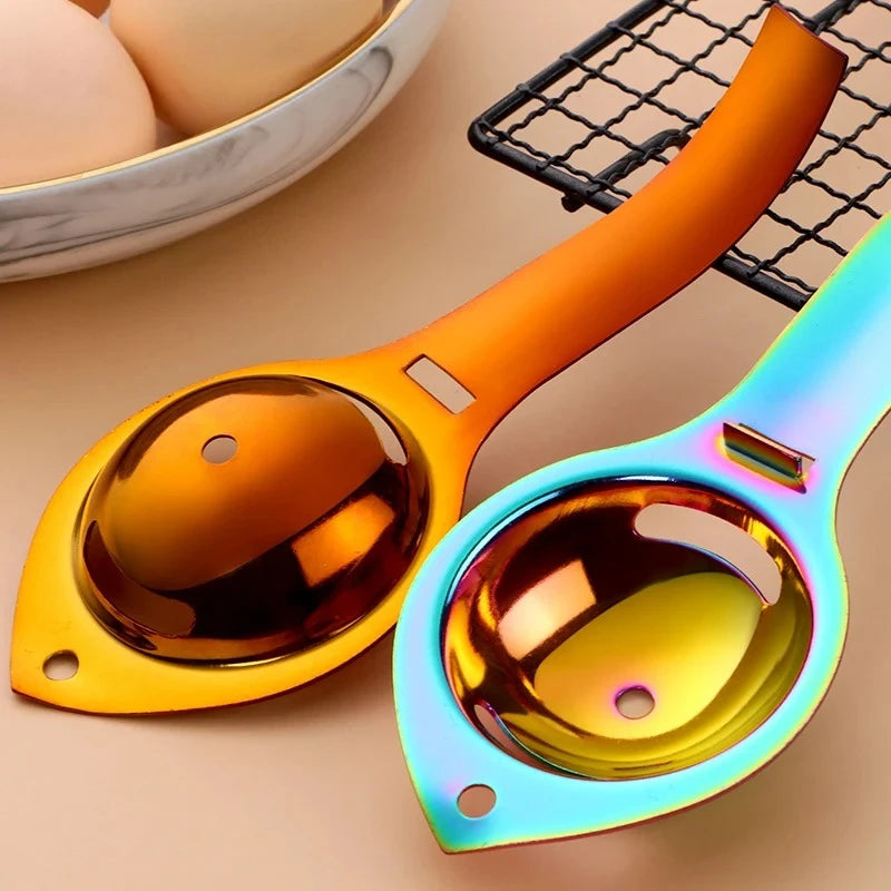 1 Separador de Ovos em Aço Inoxidável Separador de Gema e Clara com Cabo Filtro de Ovos Divisor de Ovos Ferramentas de Cozinha para Cozinhar e Assar Utensílios de Cozinha