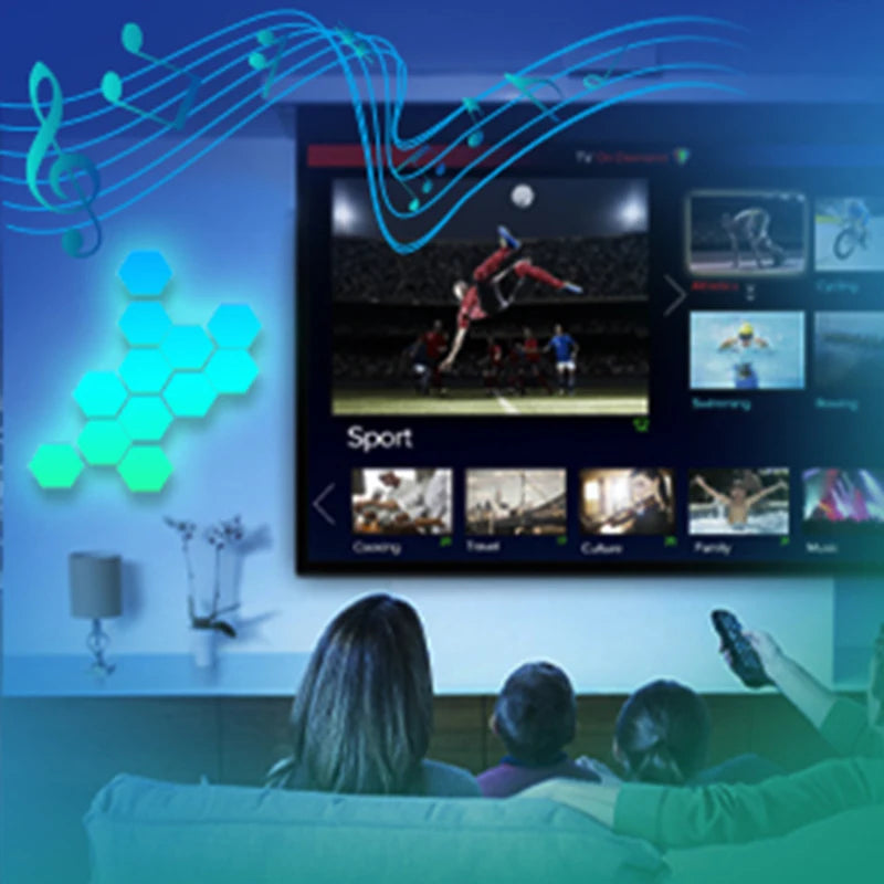 Luz Hexagonal LED RGB Bluetooth Interior Controlo Remoto APP Candeeiro de Cabeceira Decoração de Quarto Sala de Jogos de Computador