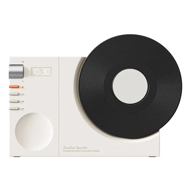 Mini Retro Bluetooth 5.3 Speaker with AUX Playback Wireless Hifi Retro Film Sound Music Box with Clock Display Support TF Card