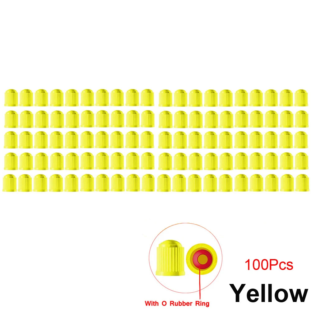 10/25/50/100Pcs Tire Valve Caps, Plastic Car Tire Stem Dust Covers Universal Valve Caps for Cars, Bicycle, Trucks, Motorcycles