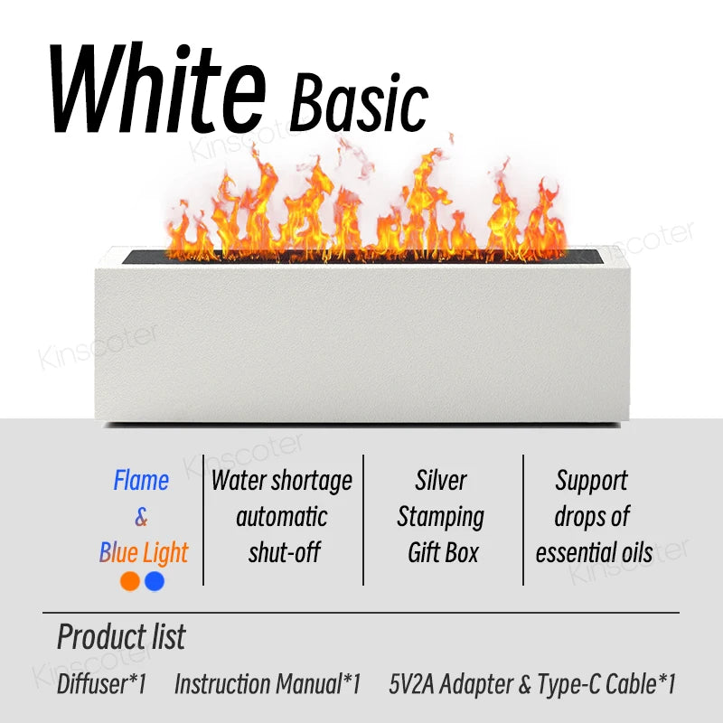 Flame Aroma Diffuser Air Humidifier Ultrasonic Cool Mist Maker Fogger LED Essential Oil Lamp Realistic Fire Difusor
