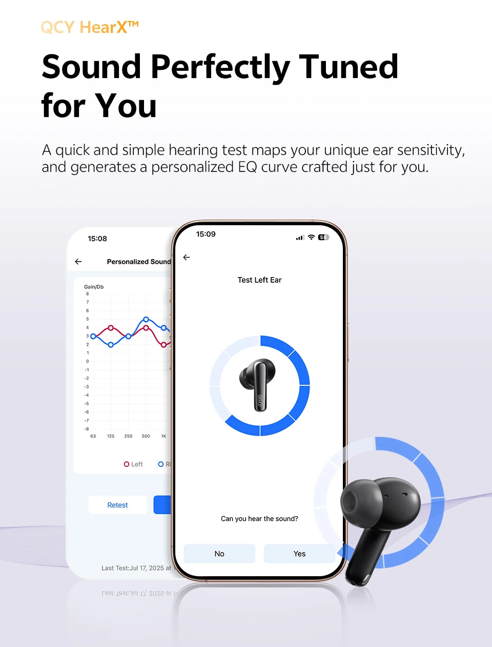 QCY MeloBuds N70 Adaptive ANC Wireless Earbuds
