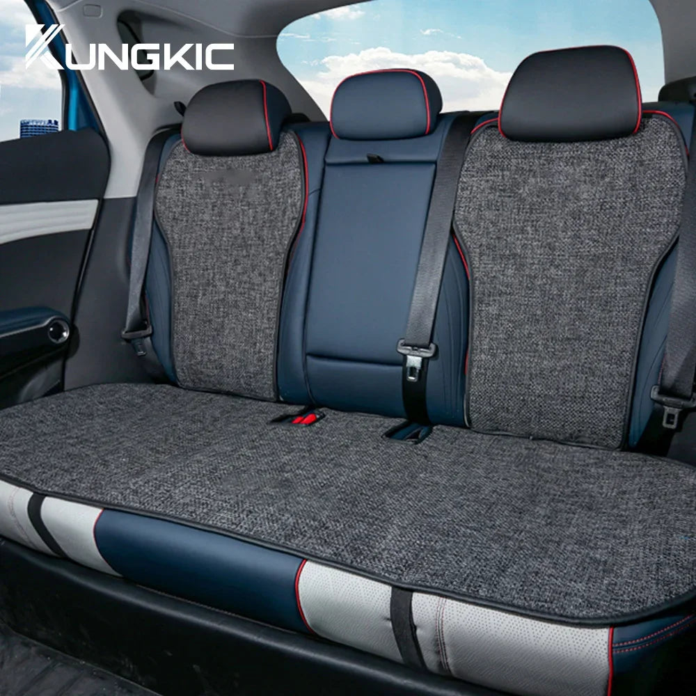 Para BYD Atto 3 Yuan Plus Tang Dolphin EV 2021 2022 2023 2024 2025 Almofada de Linho Respirável Tapete Protetor de Assento de Carro Acessórios