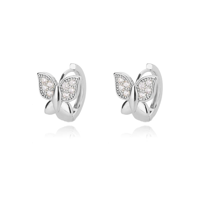 Modern Butterfly Gold Stainless Steel Hoop Earrings Trend