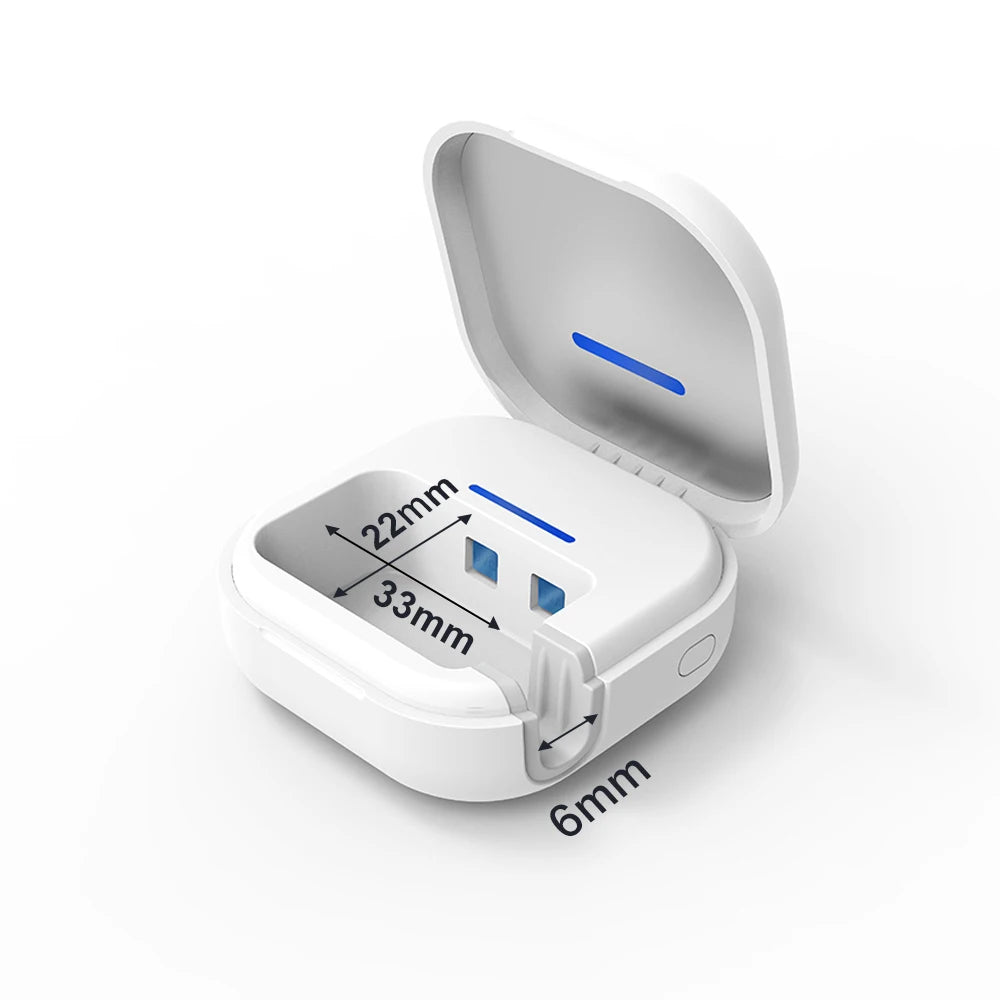 AiQUE 99.99% Sterilization Shell 280nm UV Toothbrush Sterilizer Mini Portable 350mAh Rechargeable Travel Case Bathroom
