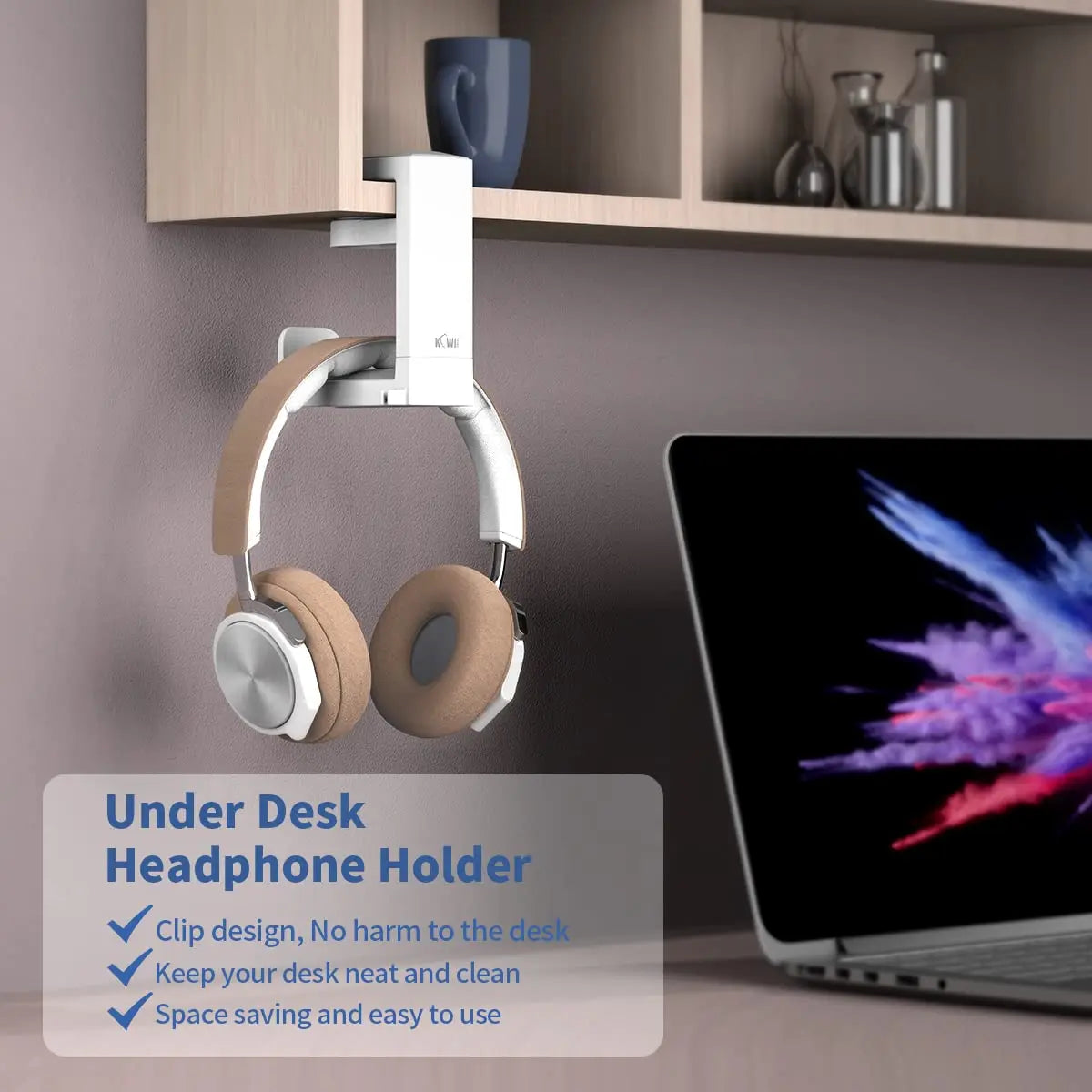 Headphone Bracket Swivel Mounted PC Gaming Headset Stand Holder Under Desk Hanger Hook Earphones Display Stand With USB Ports