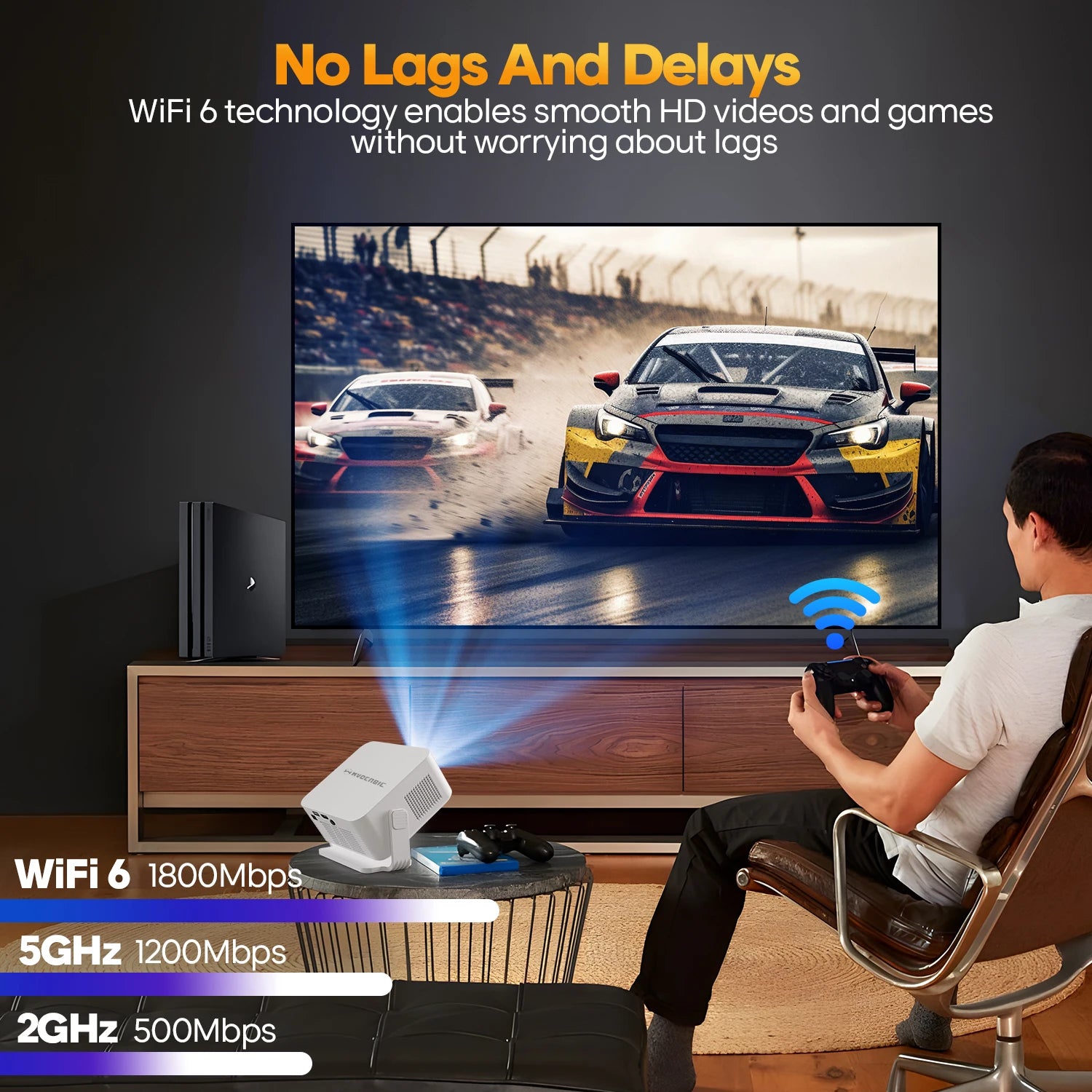 Magcubic Auto Focus Android 14 4K Projector 400ANSI 8K Native 720P HY300Max With Wifi6 BT5.4 Allwinner H726 Portable Outdoor