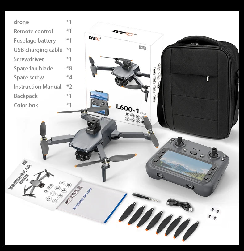 L600-1 Pro MAX 4K Professional Drone With HD Camera 3-Axis Gimbal GPS Dron 360° Obstacle Avoidance 5G WIFI RC Quadcopter Toys