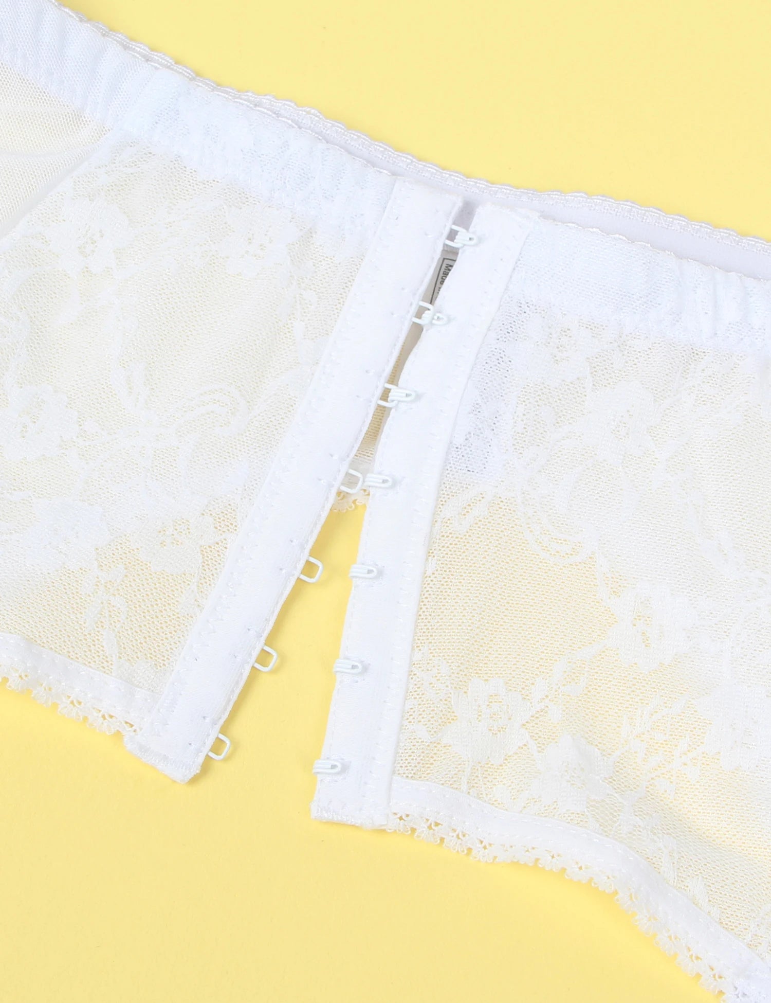 High Waist Garter Belt Set with Lace Thong