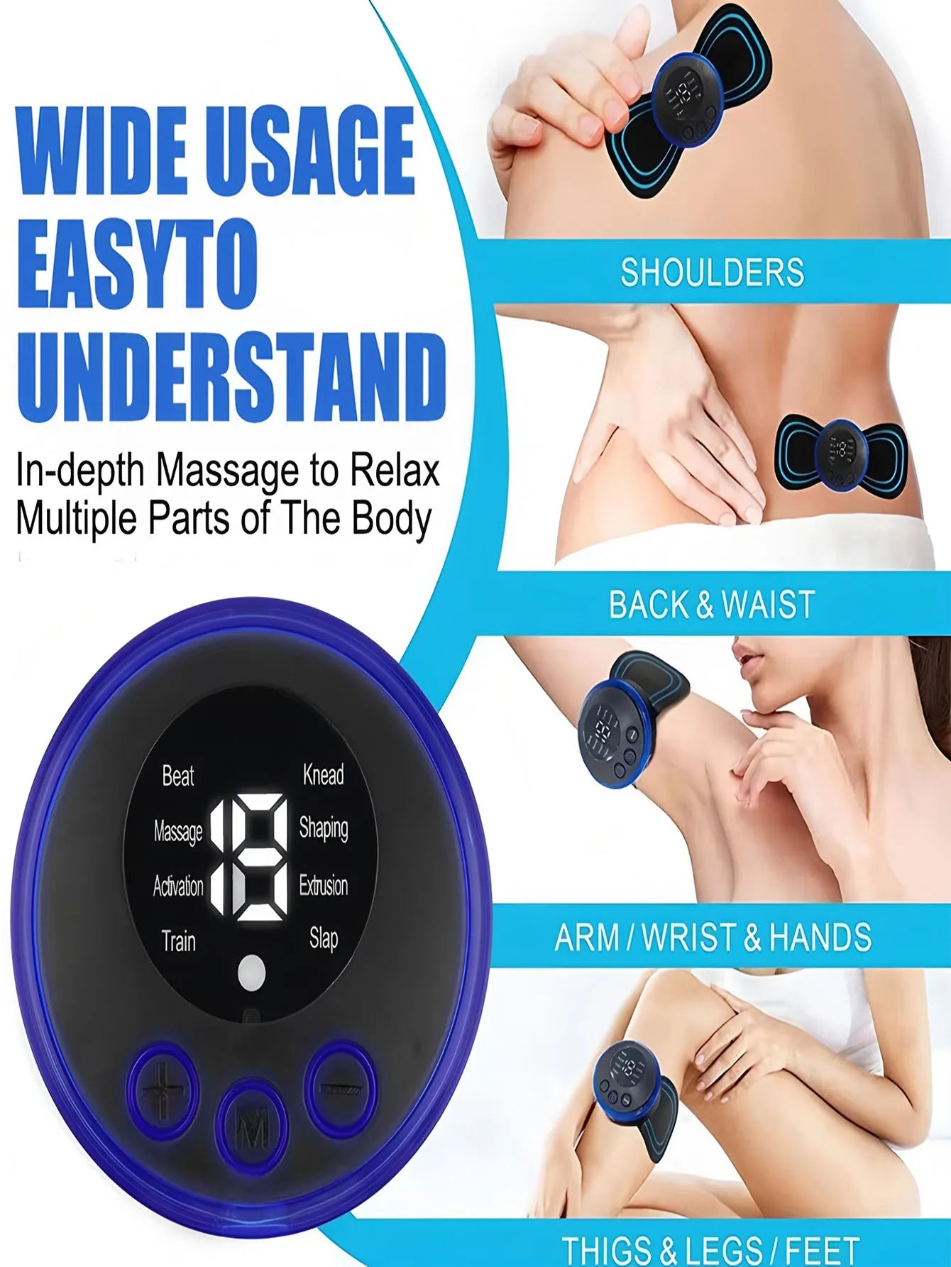 Intelligent Mini Electric Neck Massager Charging Portable Shoulder and Neck Neck Massage Patch with Multiple Adjustable Levels