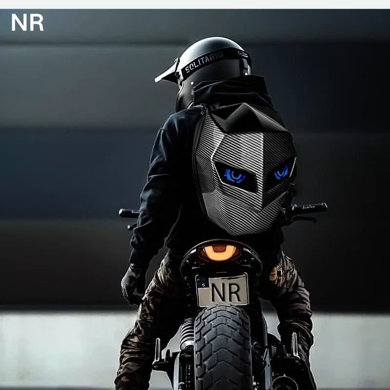 LED Knight Cycling Backpack Fashion Motorcycle Helmet Bluetooth Waterproof Hard Shell Laptops Bags Personality With Eye