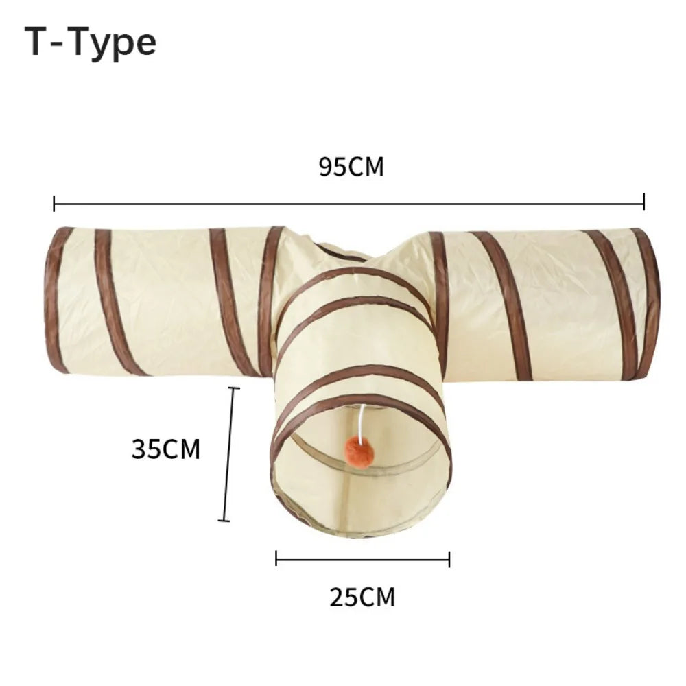 Foldable Steel Wire Cat Tunnel Tube Play Toy