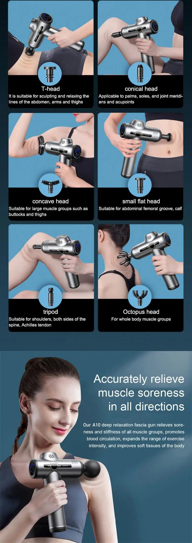Portable Deep Tissue Fascia Massage Gun for Muscle Recovery