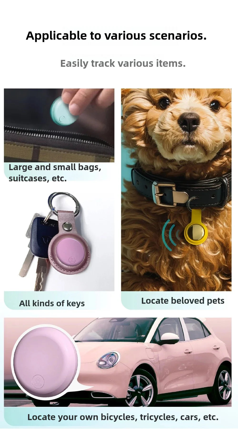 GPS Bluetooth Airtag Smart Works With Android and iOS System Mini Locator Tag Tracker Finder