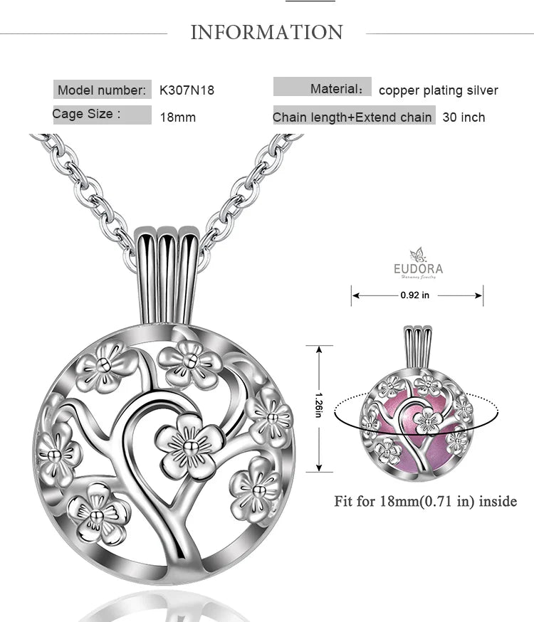 Cherry Blossom Angel Caller Pregnancy Pendant Necklace