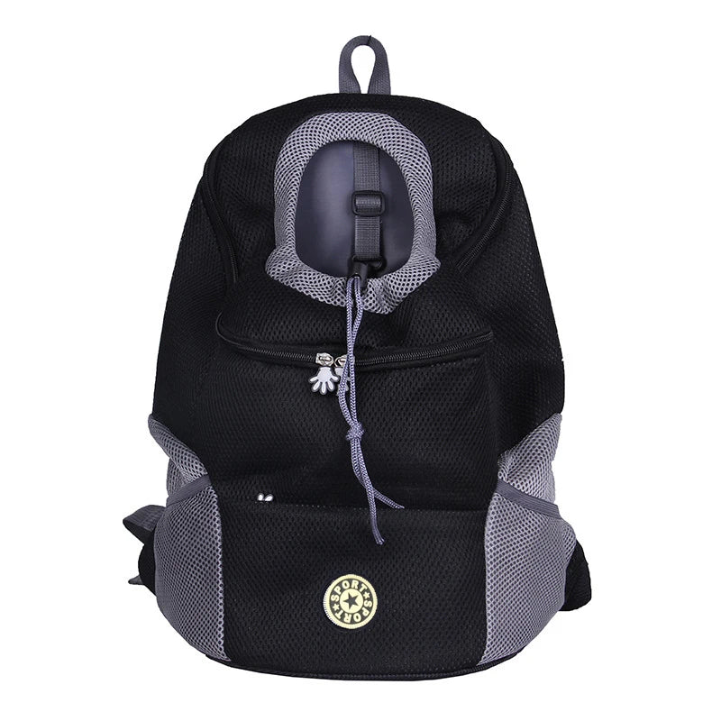 Front-Folded Ventilation Mesh Pet Backpack with Harness Lock